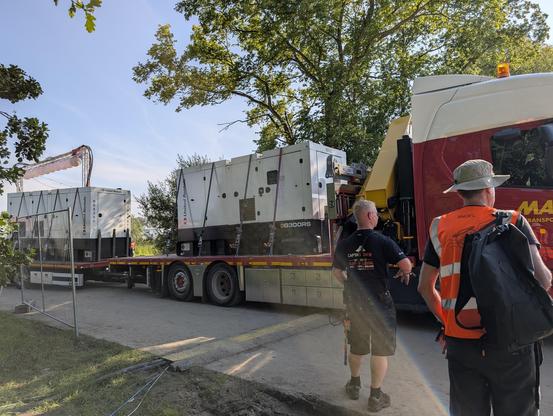 A truck with some generators