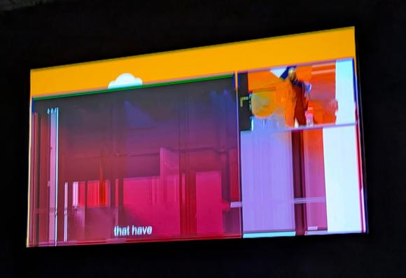 A screen where the low two thirds are video decompressor noise